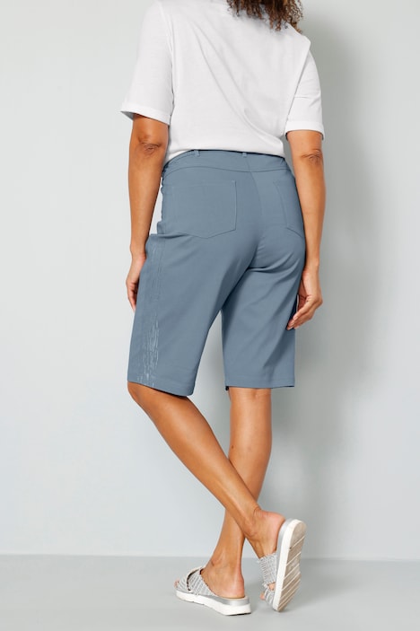 Bermuda, Straight Fit, seitlicher Silberdruck, 4-Pocket