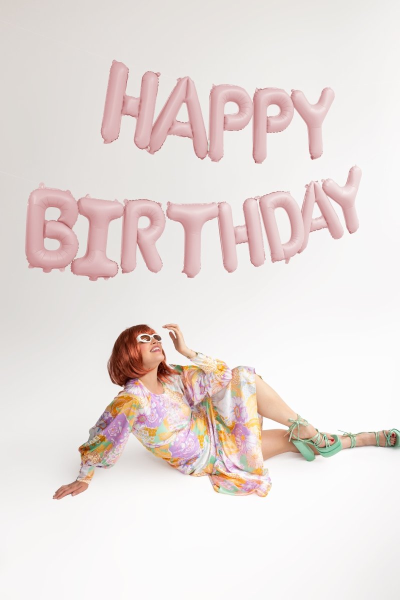 Happy Birthday Letter Ballon Lichtroze 3,4m
