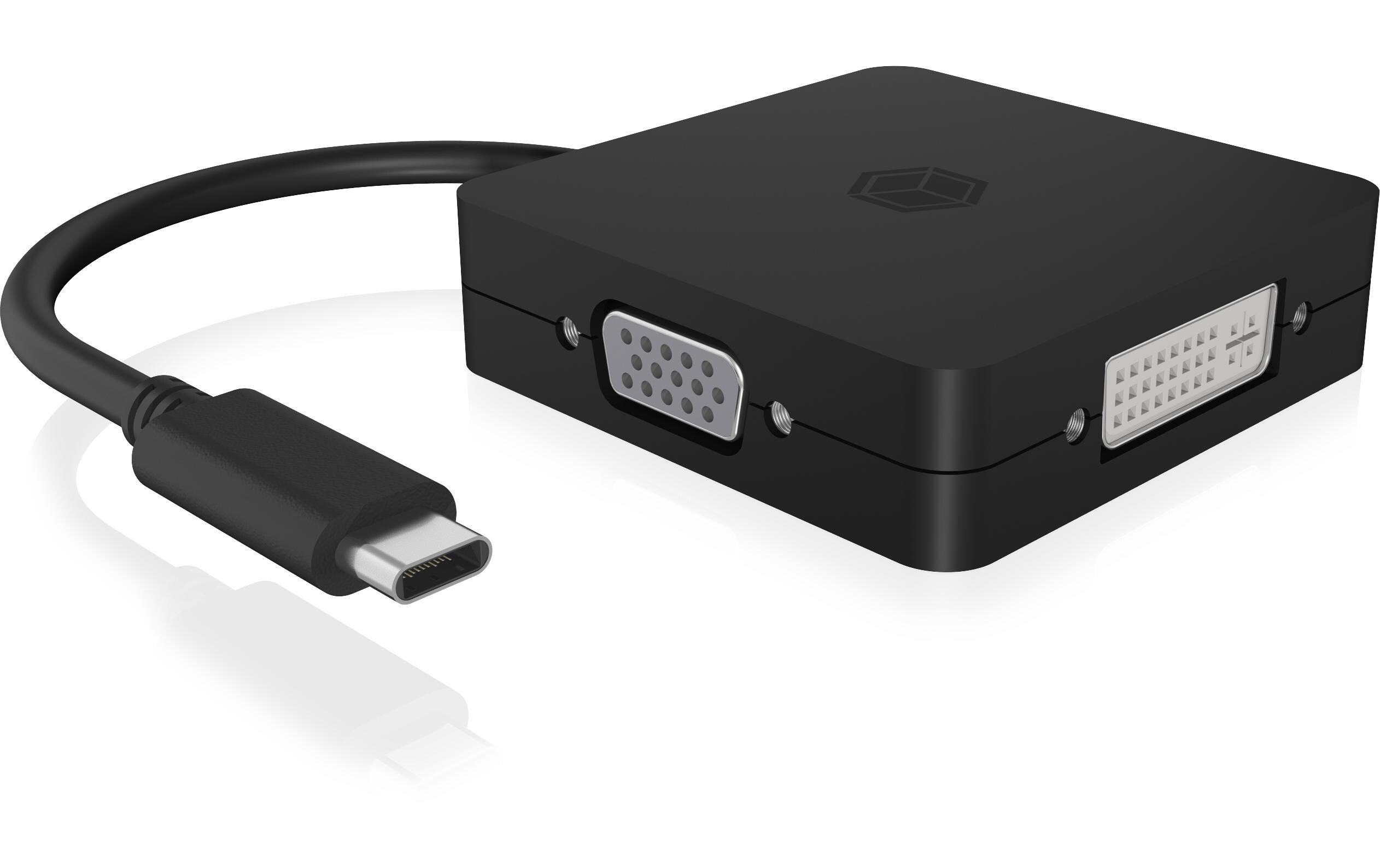 Adapter IB-DK1104-C USB Type-C - DisplayPort/DVI-D/HDMI/VGAVier in einem USB-C-Videoadapter