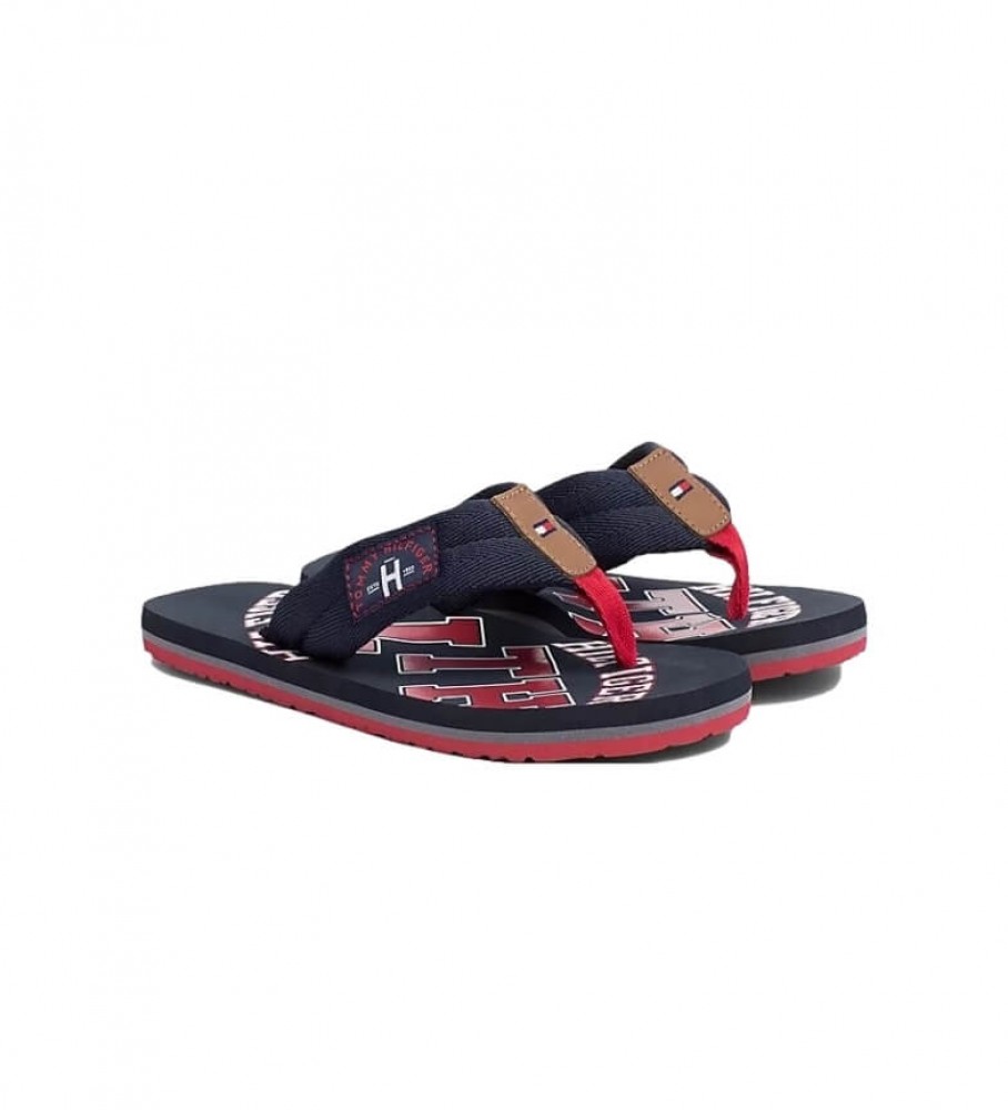 Chinelo Tommy Hilfiger Essential TH Beach Marino