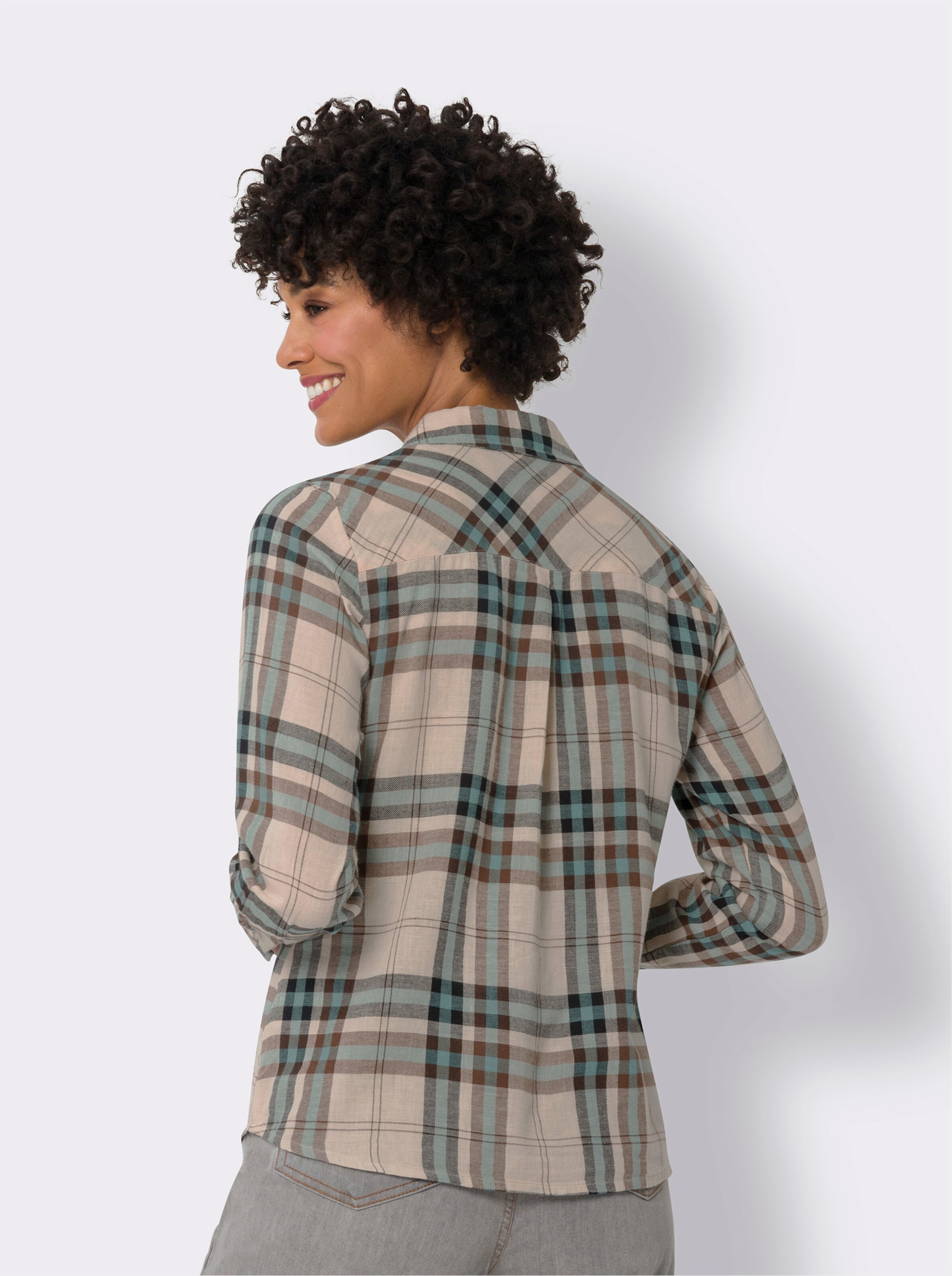 Flanellbluse im Karo-Muster