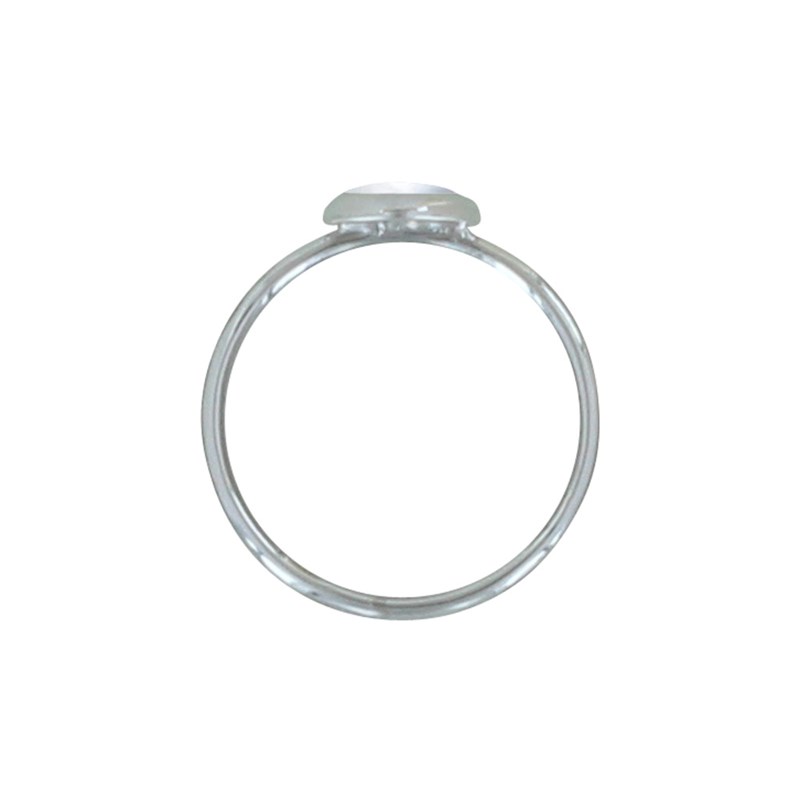 Bague Argent Petit Rond de Nacre Ivoire