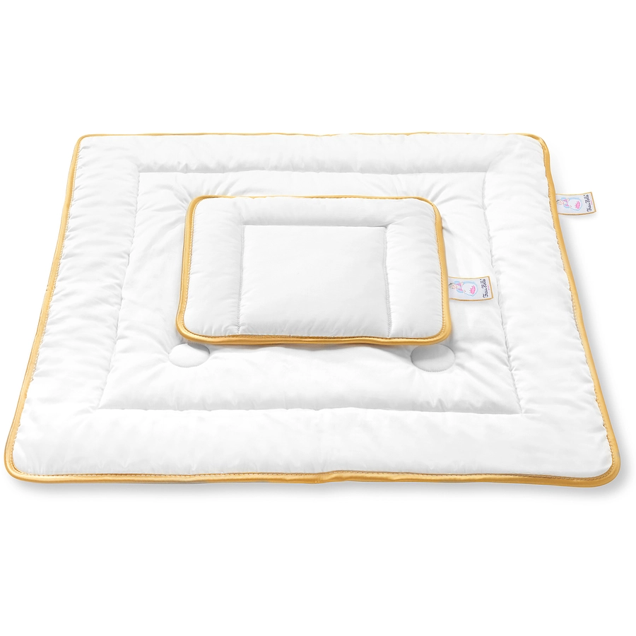 Frau Holle Baby Bettdecke-Kissen-Set - 100% Merinowolle (BIO) Naturweiß