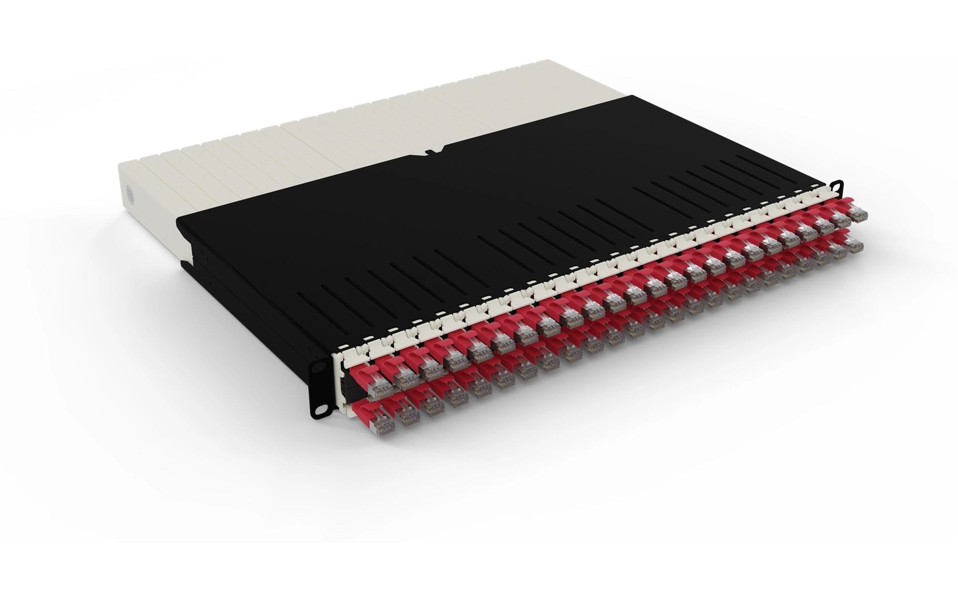 patchbox.one / 8RU / Cat 6A, STP, 0.8 m, Rot<br>All-in-One Lösung für Ordnung im Netzwerkschrank
