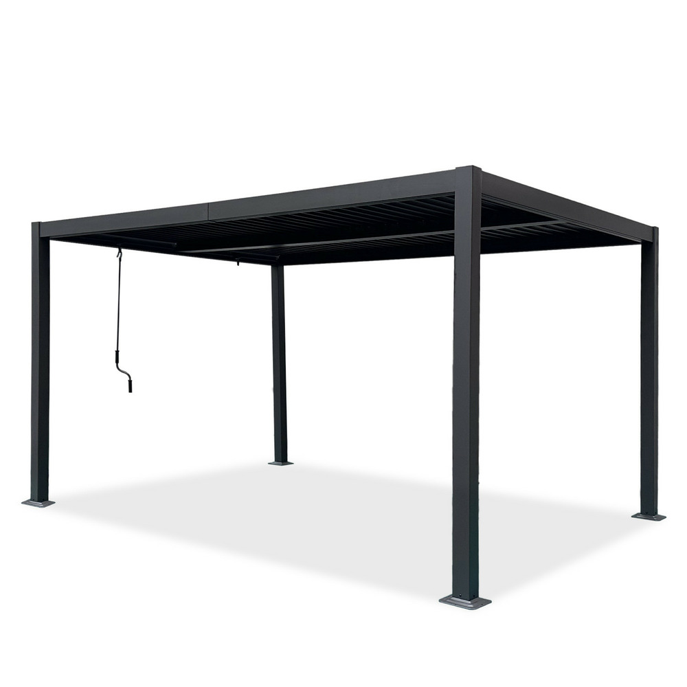Tonnelle/pergola bioclimatique lames orientables en aluminium 3x4m - anthracite - belair