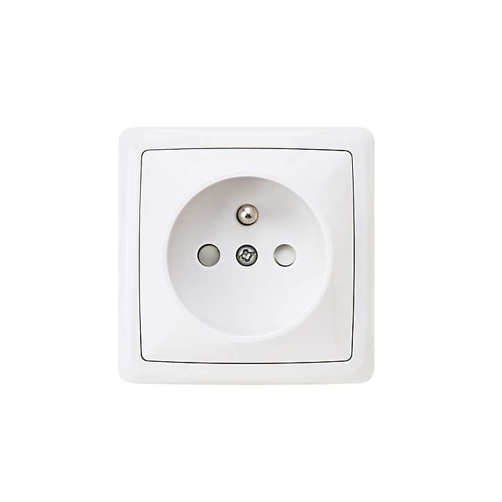 Prise avec terre monobloc en saillie Jacobsen Sigurd blanc complet