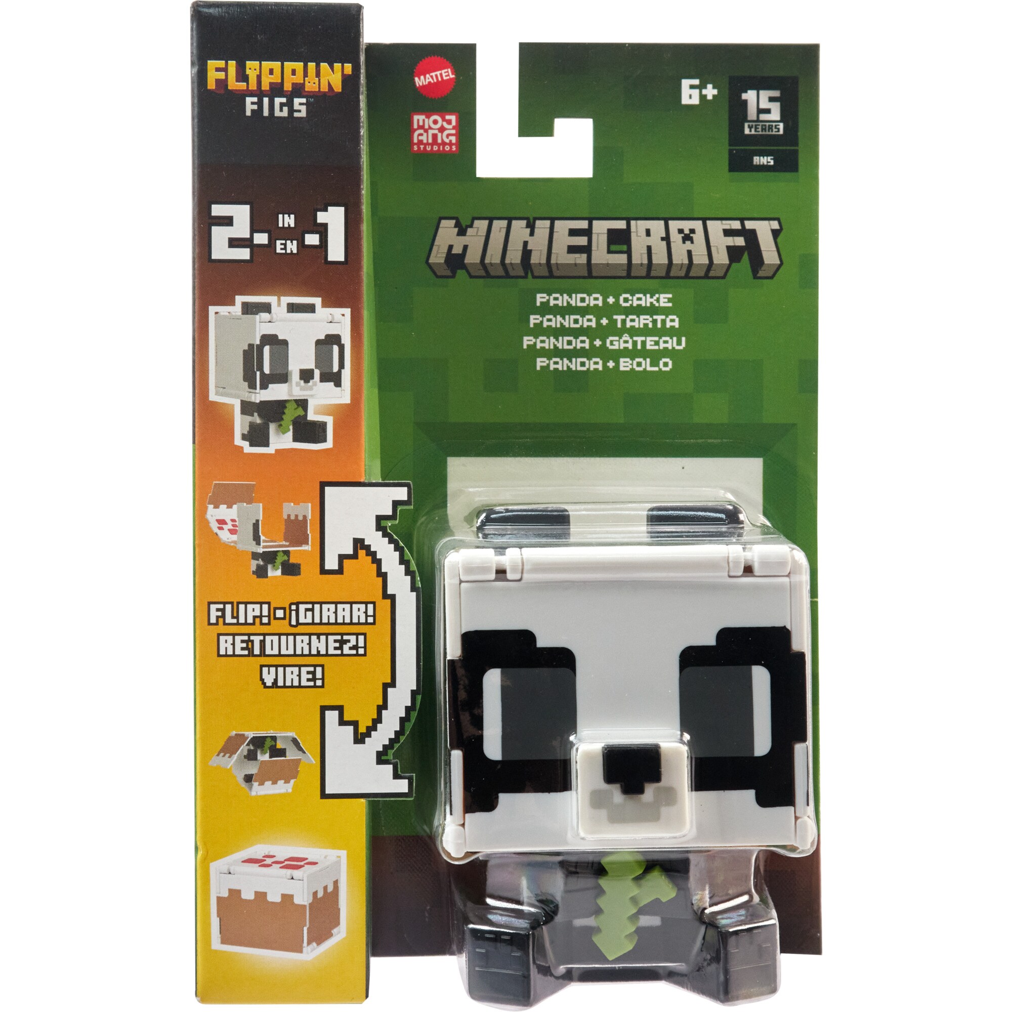 Mattel Spielfigur Minecraft Flippin' Figure Panda + Cake