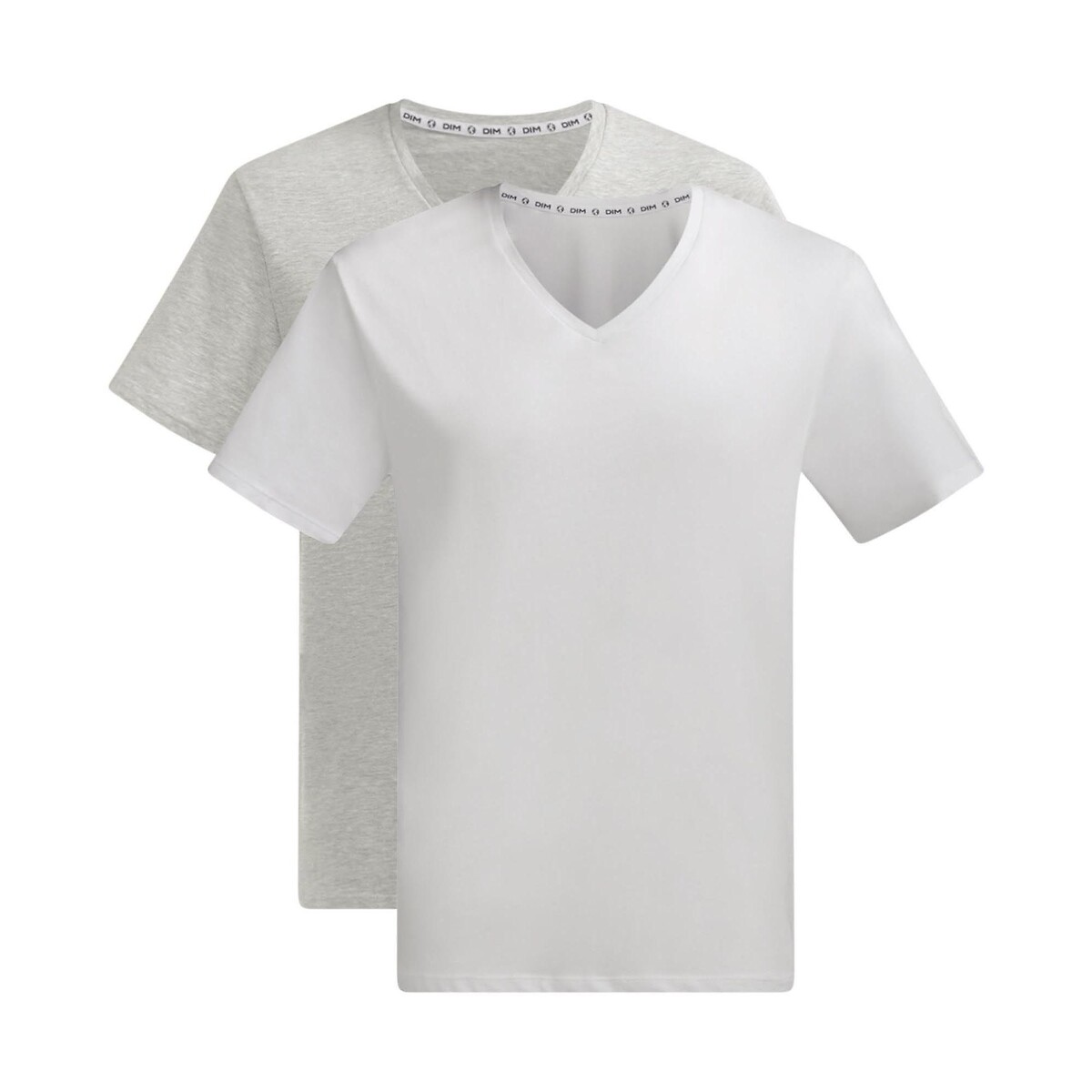 Conjunto de 2 camisetas lisas com decote em V.