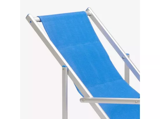 Lot de 2 chaises pliante longue avec accoudoirs plage et jardin MIRA