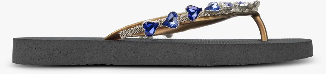 UZURII zilveren uzurii teenslippers heart blue