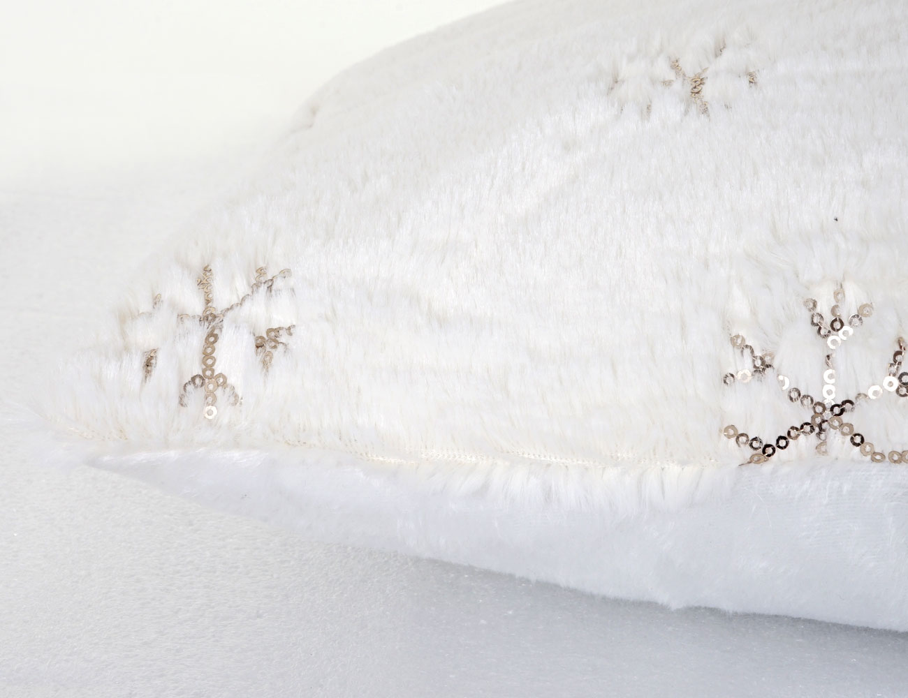 Set Kuscheldecke + Deko-Kissen Schnee, Wohndecke Sofadecke Zierkissen+Füllung, flauschig Pailletten