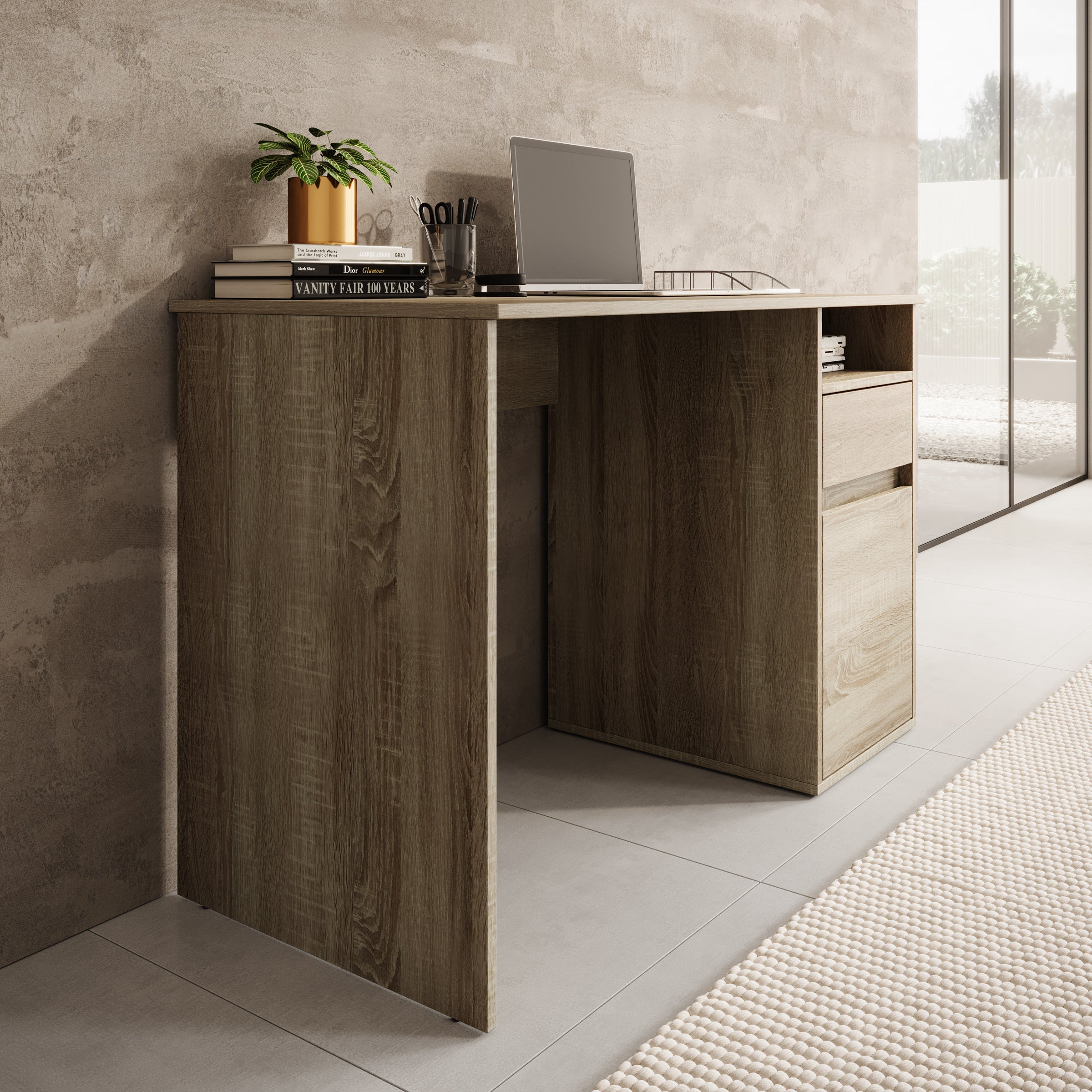 Meubella - Bureau Babot - Eiken 1 - 120 cm