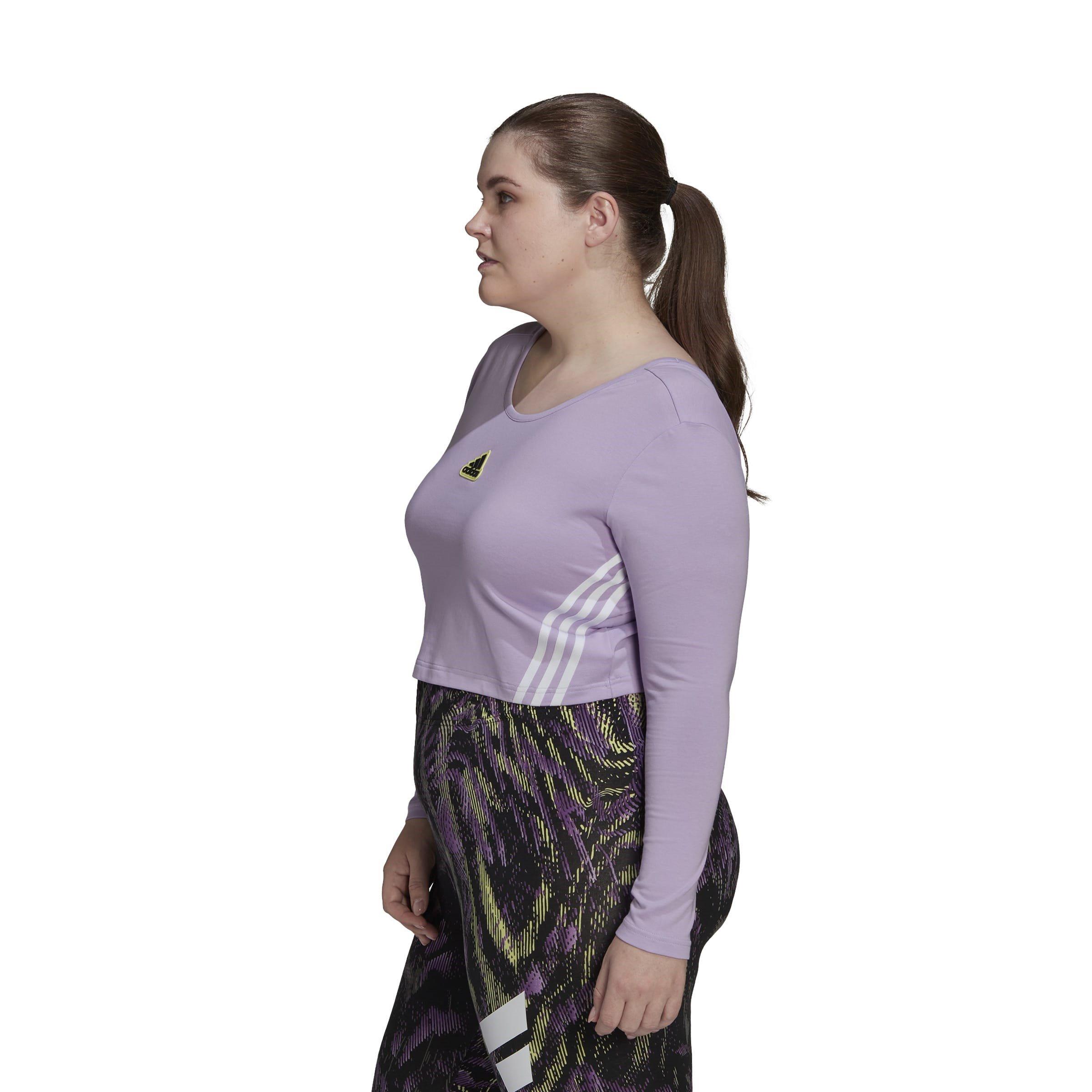 adidas Cropped Long Sleeve Top (Plus Size) Womens
