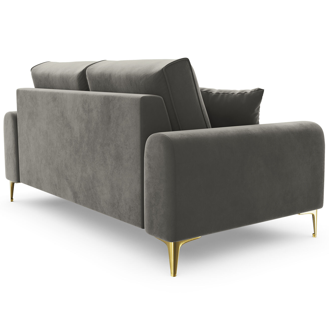 Mazzini Sofas Canapé 2 places velours madara gris - 172x102x90 cm