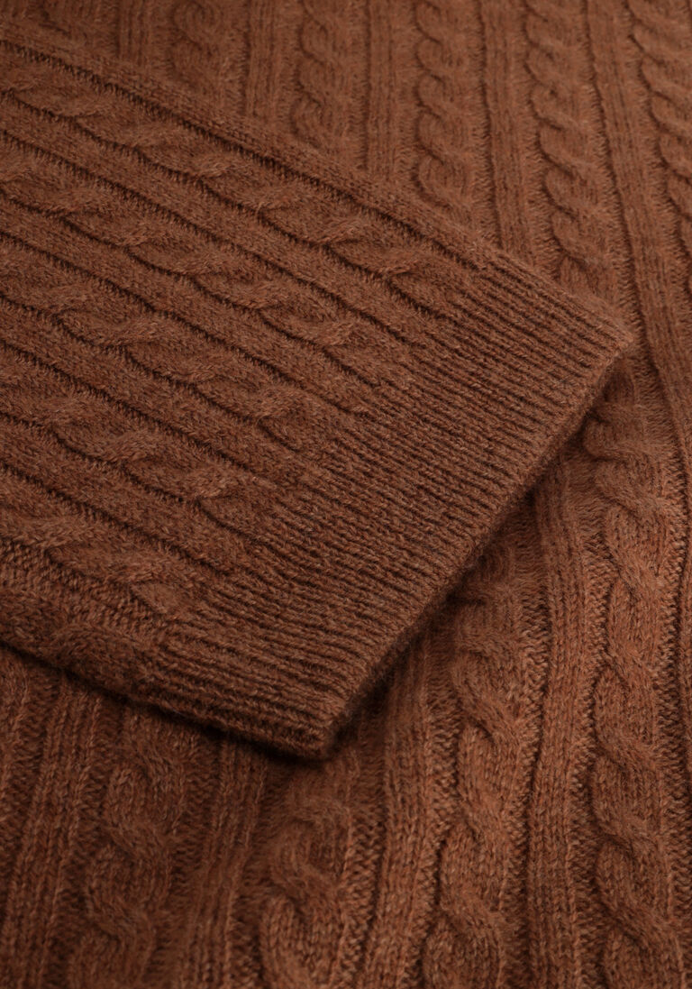 TOMMY HILFIGER cognac tommy hilfiger coltrui soft wool ao cable roll-nk swt