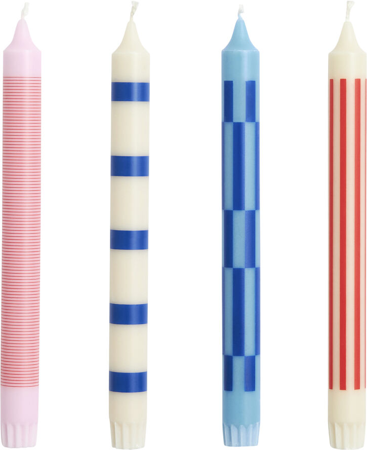 Hay Pattern Candle-Pink, red and blue S Pink, red and blue