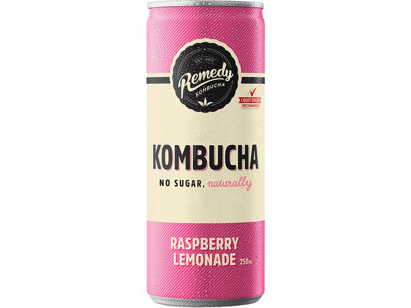 Remedy Kombucha – Raspberry Lemonade 12 x 0.25 l Kombucha-Teegetränk mit Himbeergeschmack