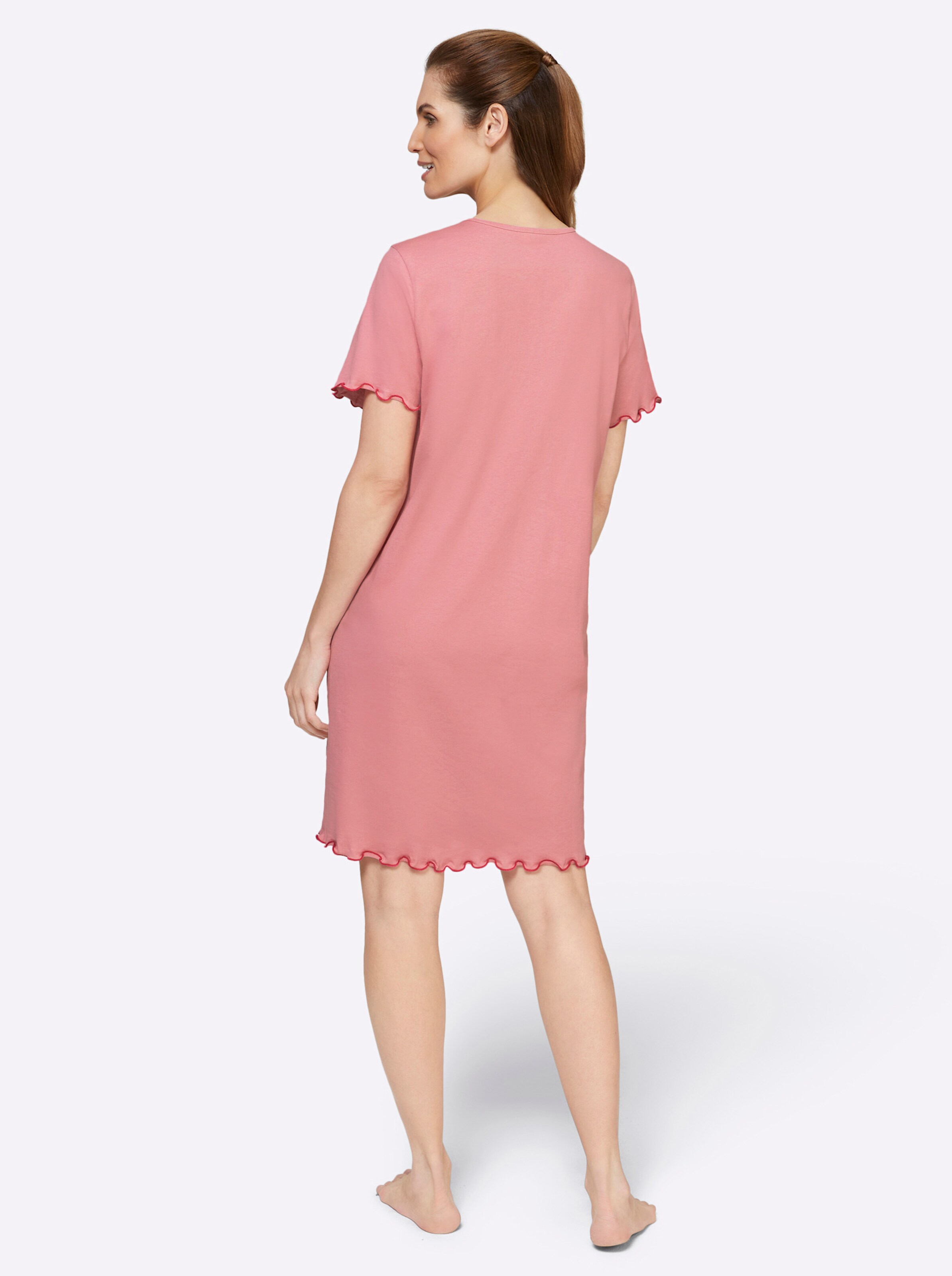 wäschepur Sleepshirts in altrosa + hellrosé-bedruckt