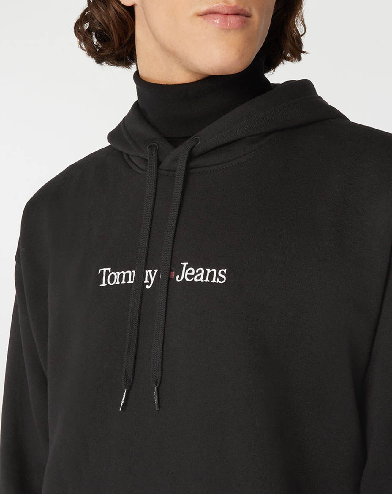 Tommy Jeans Sweat à capuche Linear noir