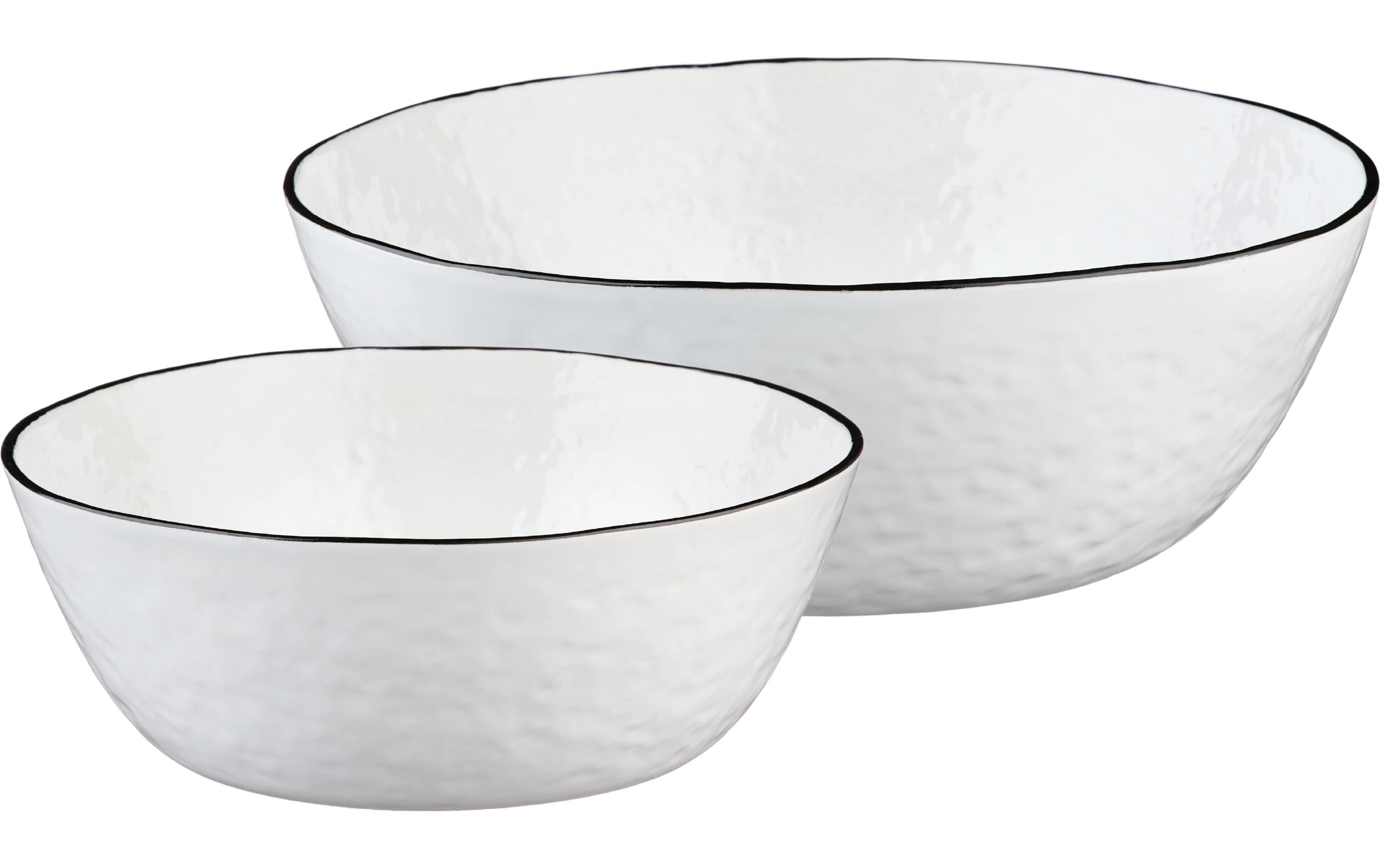 Salatschale Pure Ø 24 cm + Ø 30 cm 1 Stück, Weiss<br>Salatschüssel-Set PURE Steingut-Schalen, Servierschüsseln, grosse Keramikschalen