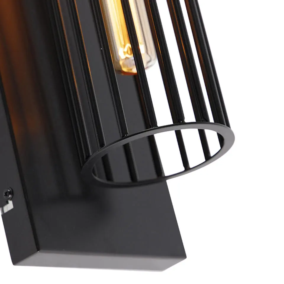 Qazqa wandlampen balenco wazo zwart e27