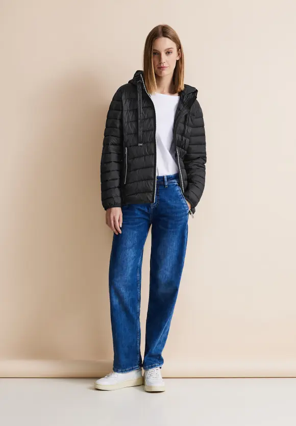 Kurze Steppjacke - Black
