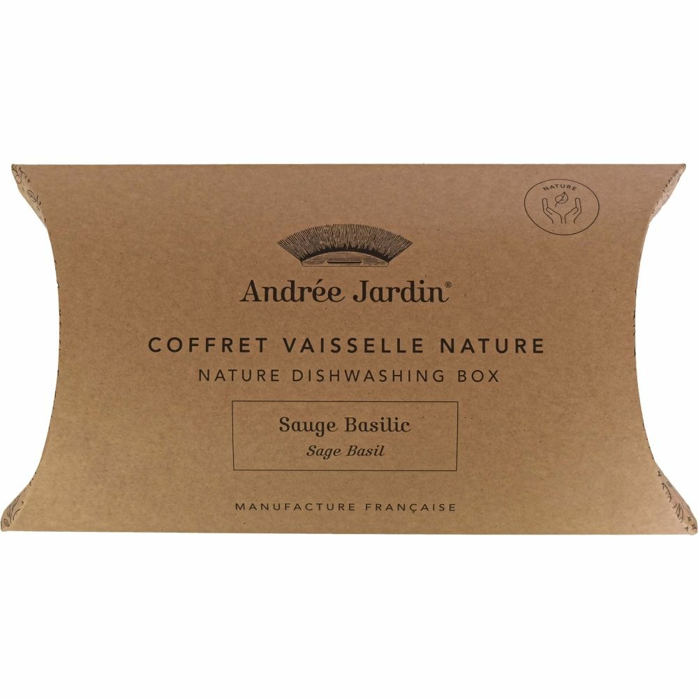 Coffret vaisselle avec brosse savon et éponge nature