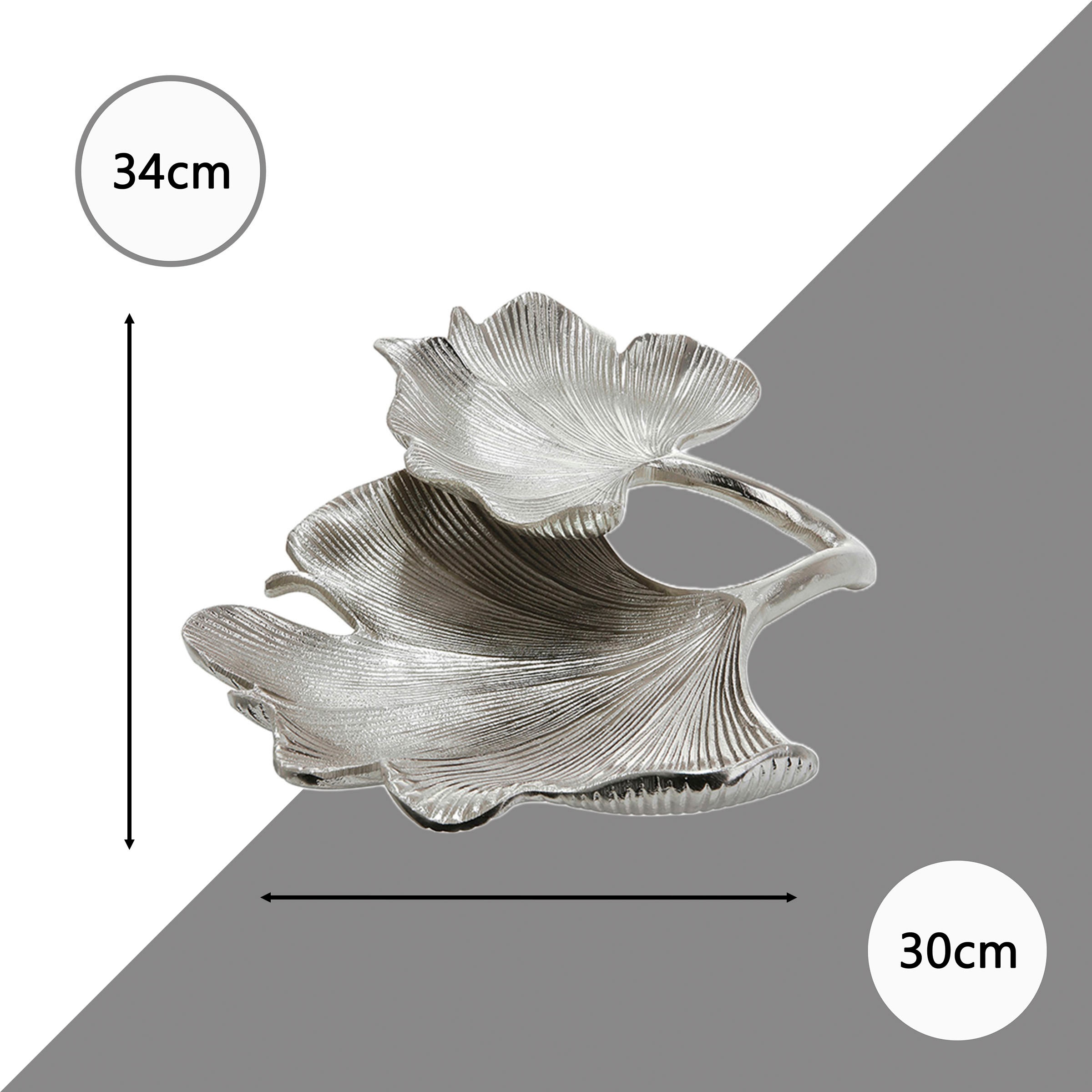 GILDE Dekoschale »Schale Ginkgo Blatt, silber« silberfarben