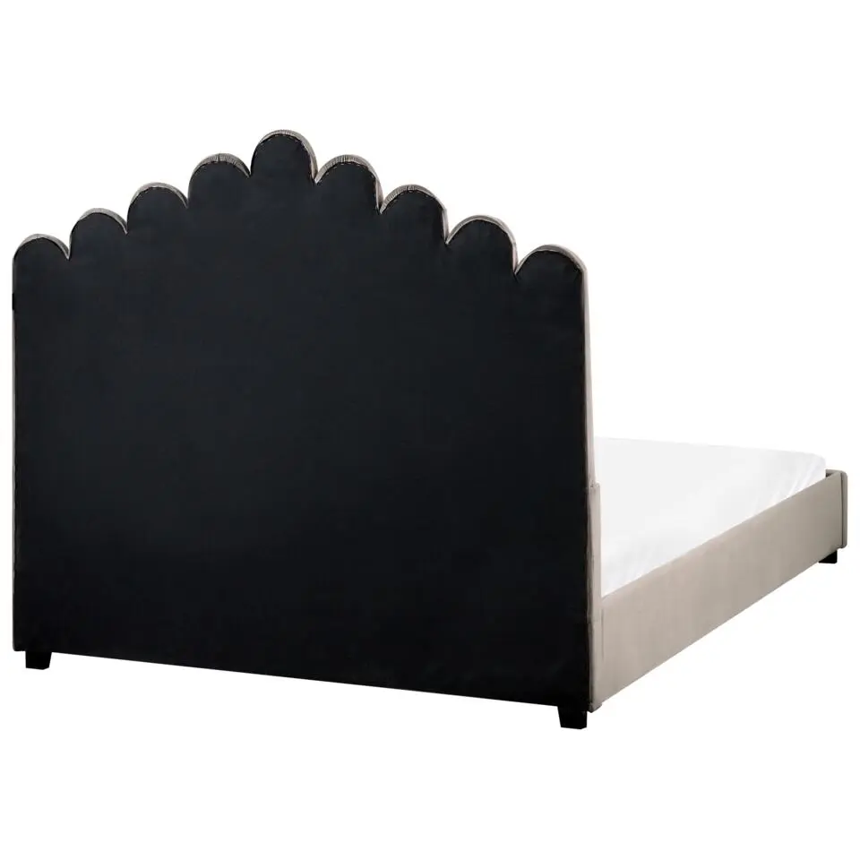 VINCENNES - Bed - Taupe - 140 x 200 cm - Fluweel