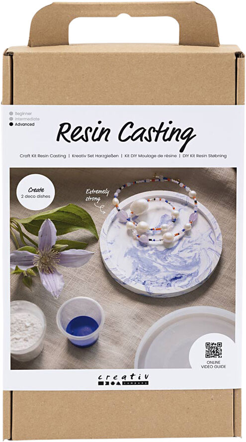 Creativ Company DIY Kit Resin Støbning, Rund bakke med marmorering
