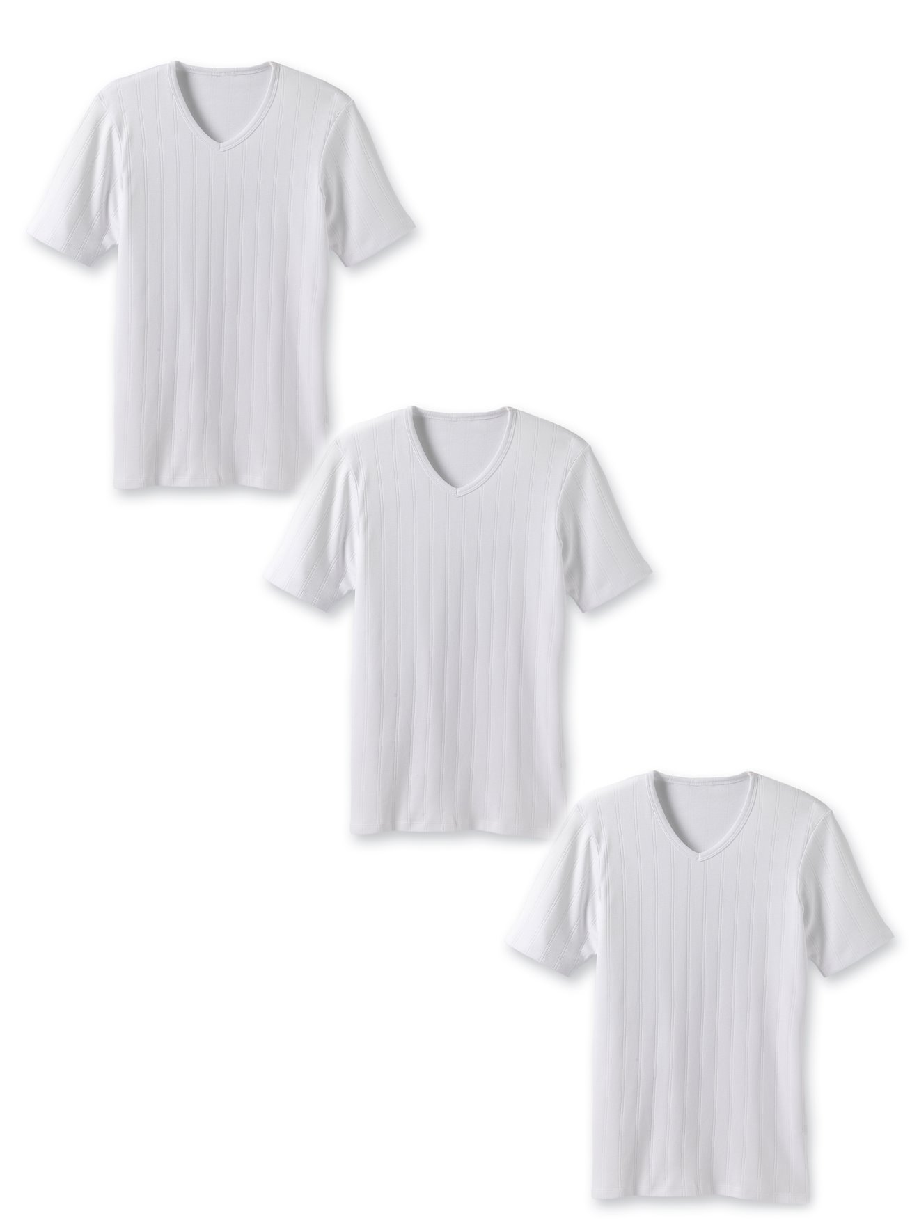 Maillots col V pur coton lot de 3