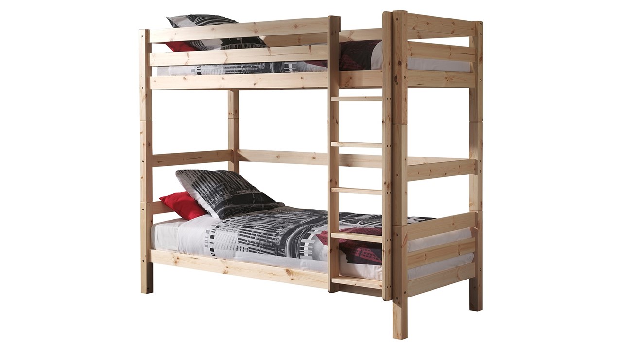 Stapelbed Pino 180 cm hoog natuur