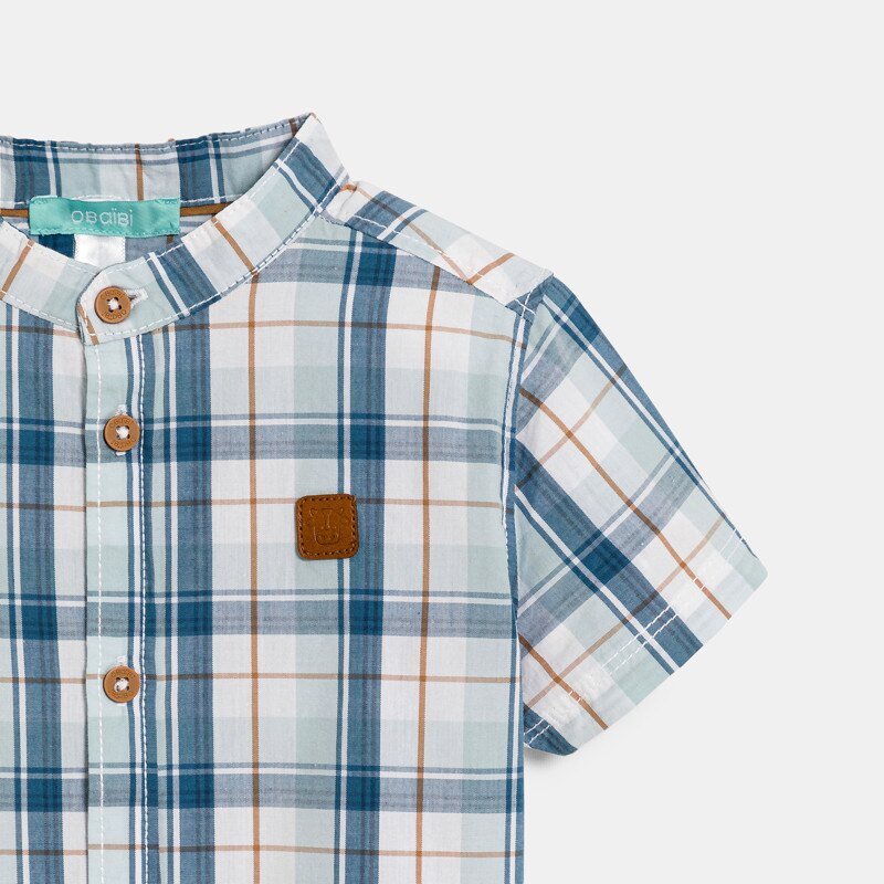 Chemise à carreaux bleu bébé garçon Bleu