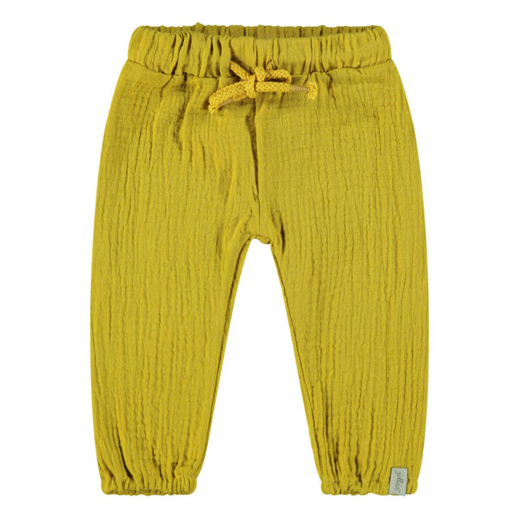 Jollein baby regular fit broek van katoen geelgeel