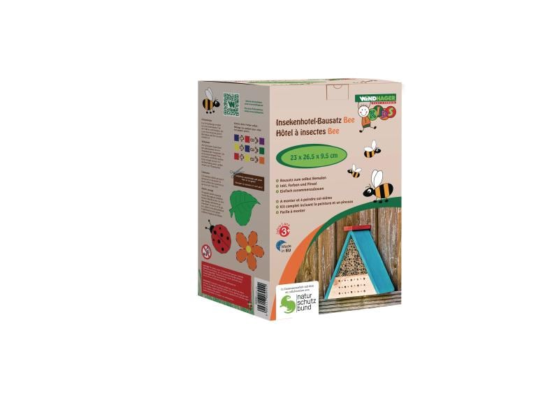 Windhager Insektenhotel BEE for Kids Komplettbausatz zum selbst Bemalen