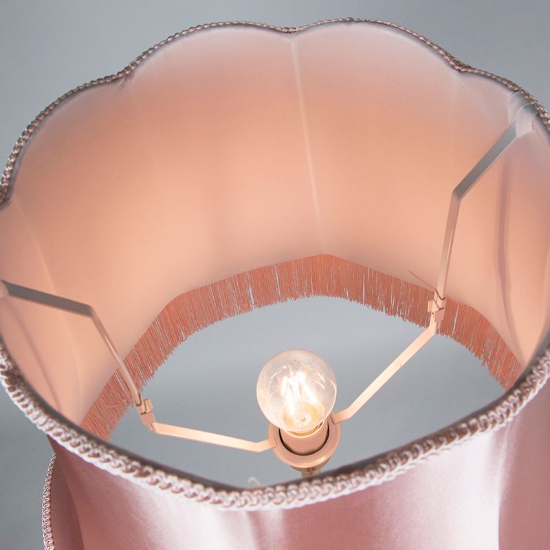 Retro vloerlamp messing met Granny kap roze 45 cm - Kaso