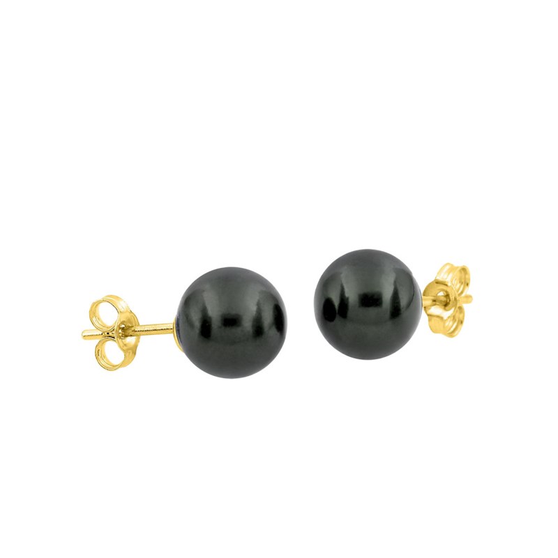 Boucles d'oreilles femme - Perle de tahiti - Or 18 Carats