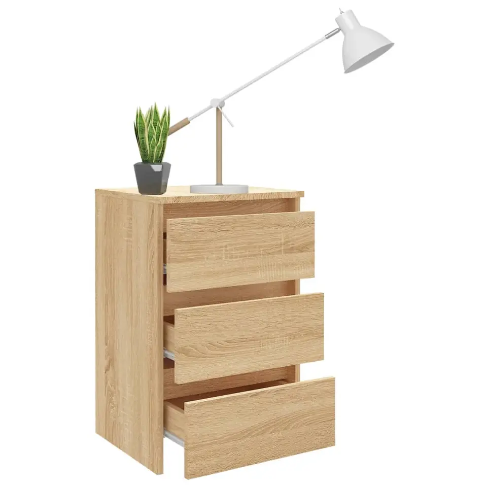 vidaXL - Nachtkastje - Bruin - Bewerkt hout - 2 stuks