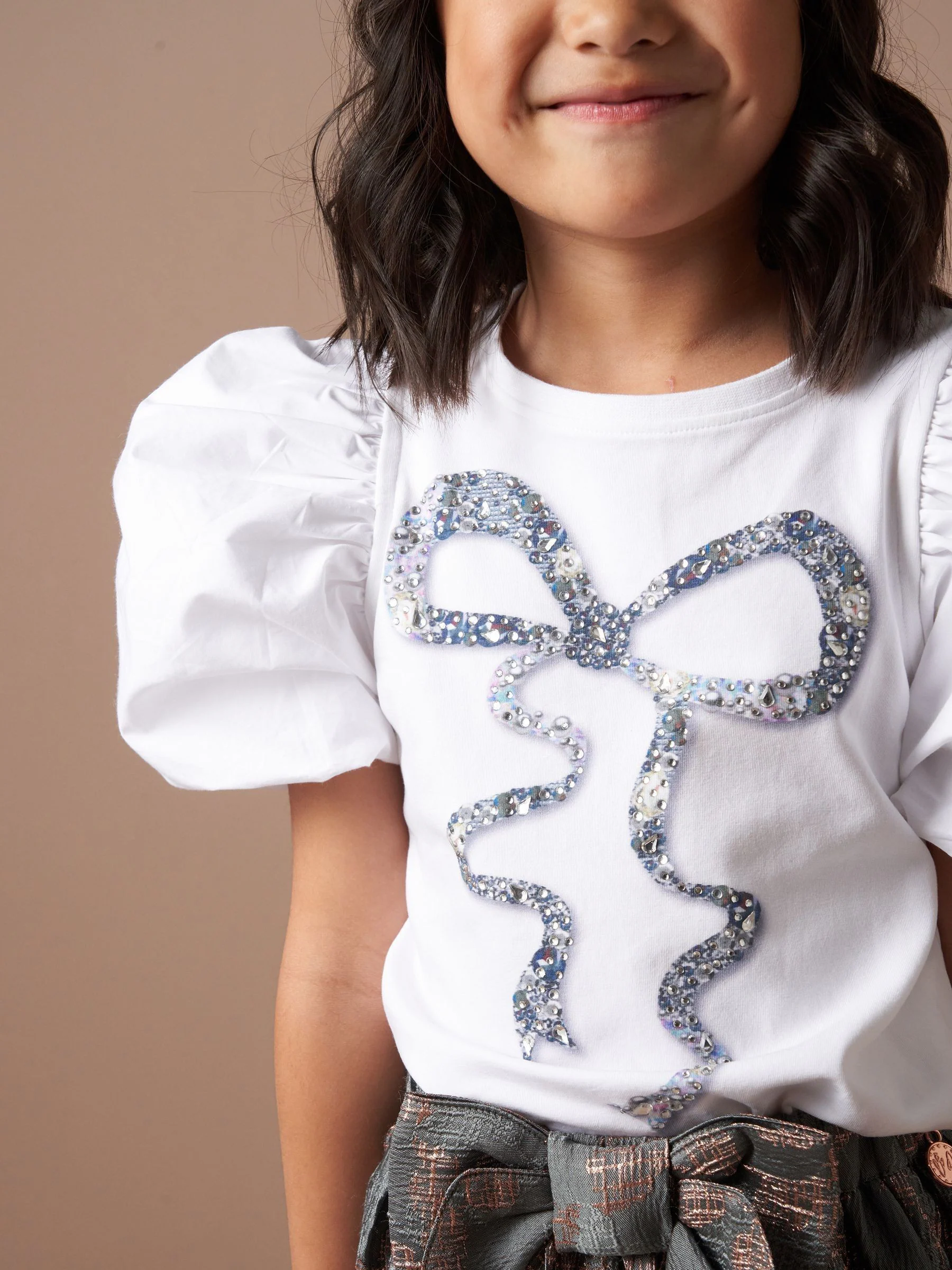 Angel & Rocket Aofie T-shirt met diamanten strik