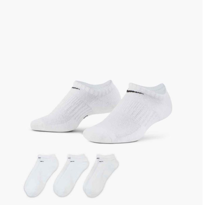 Nike Unisex Strømper Everyday Cushioned No-Show Socks 3-Pack Hvid