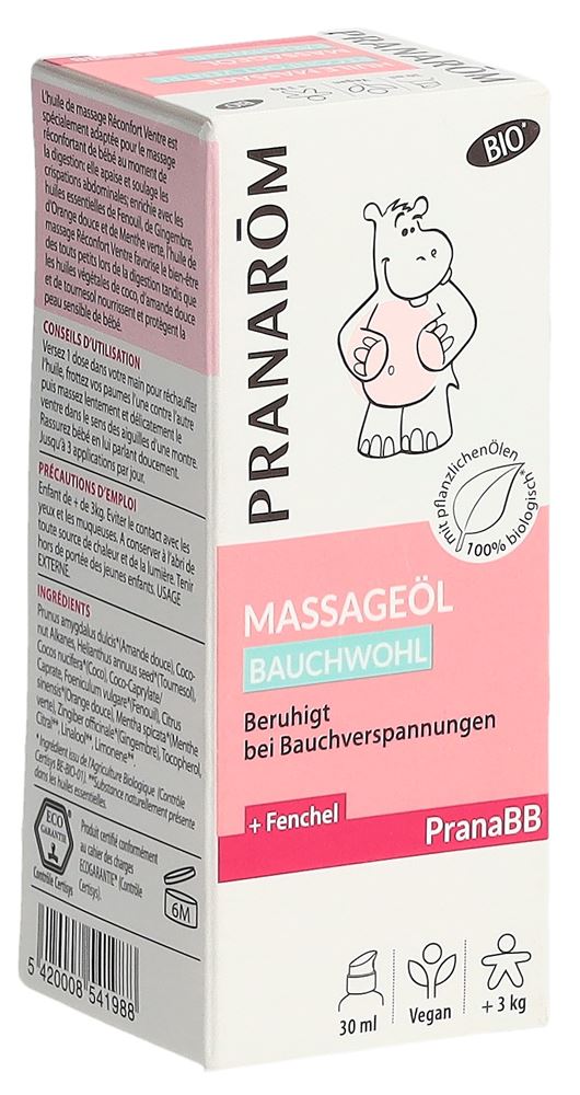 Pranarom PranaBB Massageöl Bauchwohl Öl Bio Eco Fl 30 ml