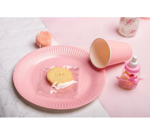 (20er Set) Ø23cm Pappteller Einweg Papier Teller Party Geschirr Tisch Deko (79214I) - Rosa