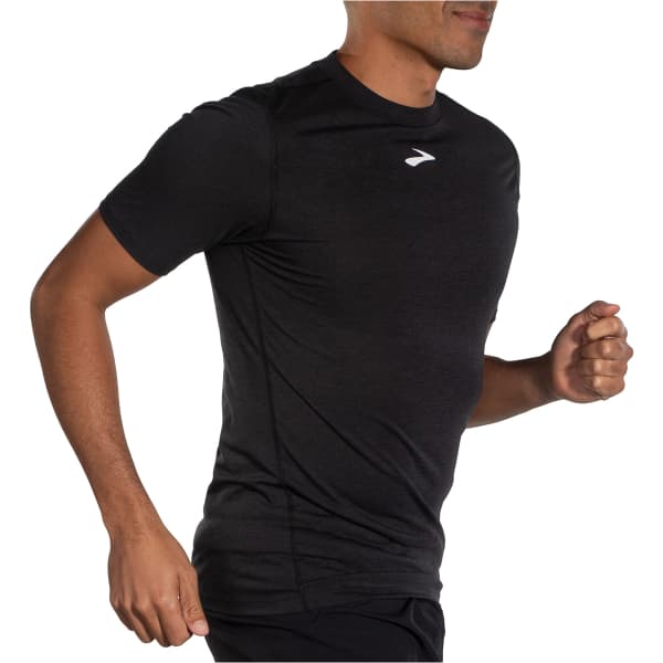T-shirt running BROOKS BROOKS HIGH POINT SHORT SLEEVE BLACK