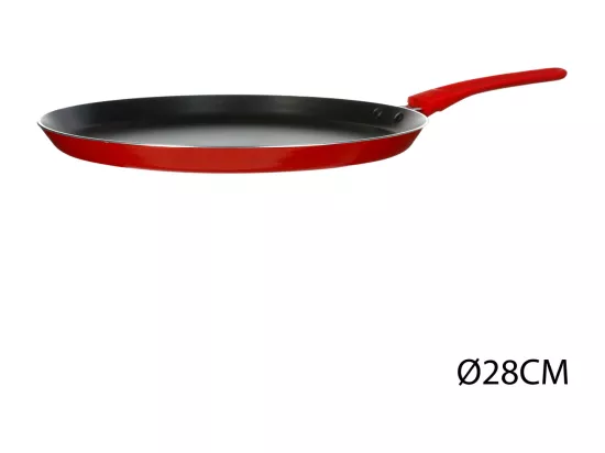 Poêle à crêpes - 28 x 2,2 cm - Rouge