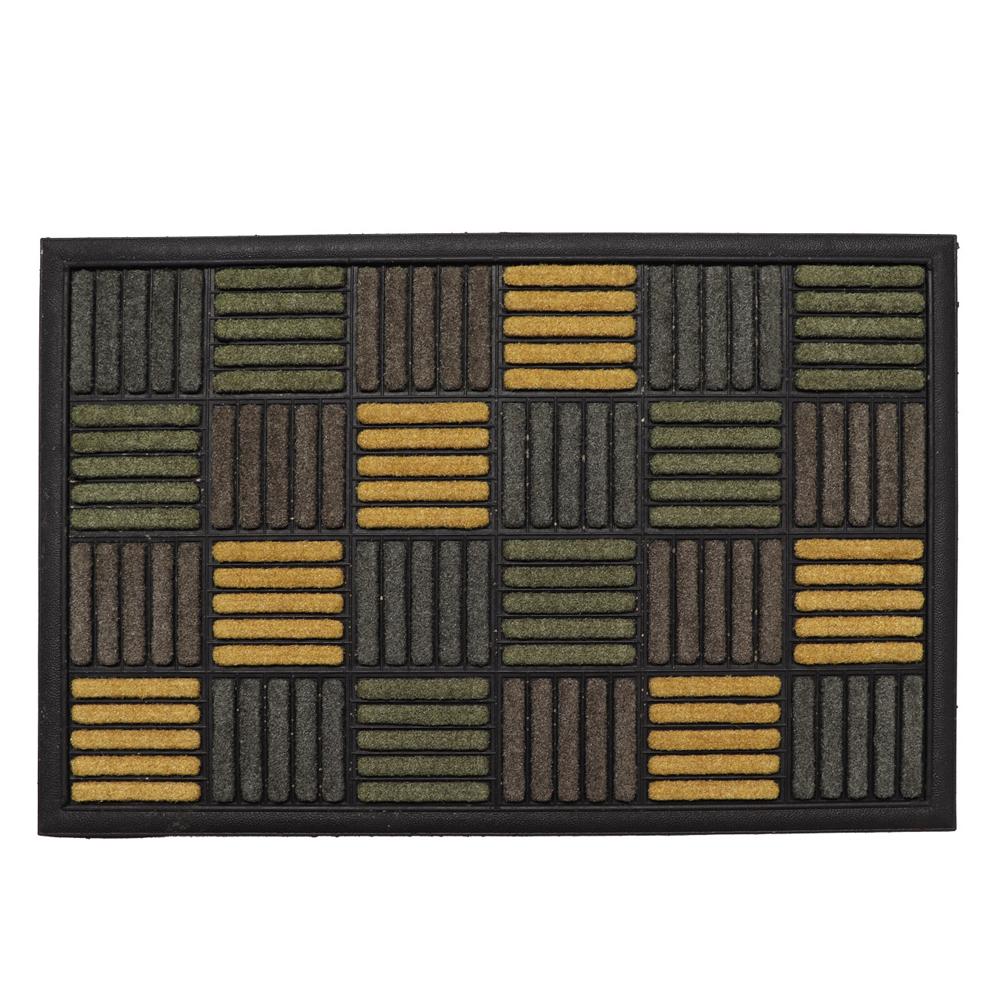NO MARK Tapis Extérieur Imprimé Jaune Luance 60x40cm Carreaux