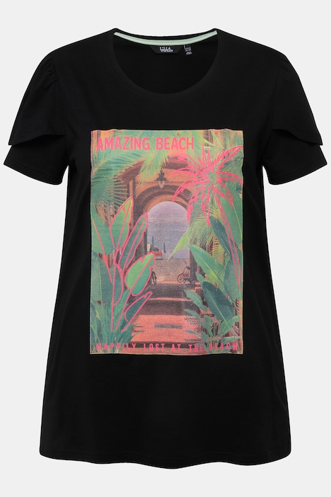 T-Shirt, bedruckt, A-Linie, Rundhals, Halbarm