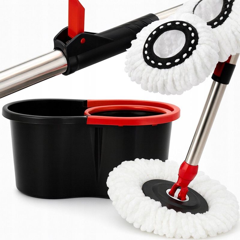 Spin Mop 360° Turbo met 2 Microvezel Pads - Rotatie Systeem