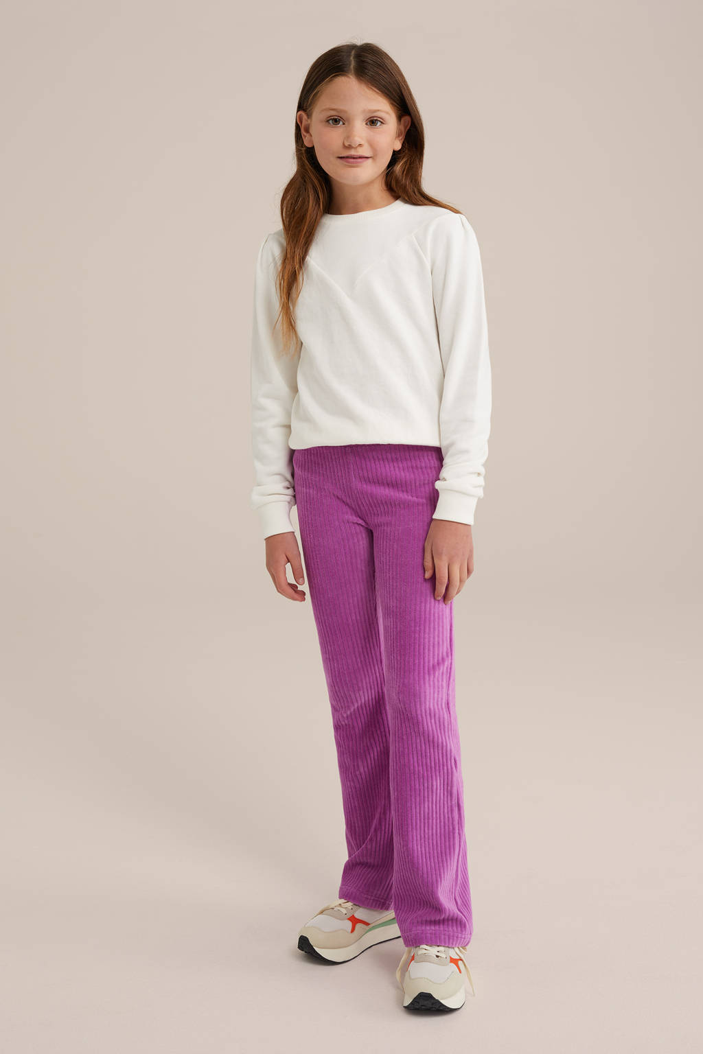 WE Fashion flared legging lavendel