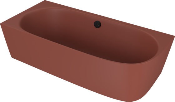 Polysan Sussi halfvrijstaand bad links mineraalmarmer 160x70cm terracotta