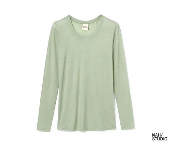 NAH/STUDIO Langarmshirt | Wolle, salbei